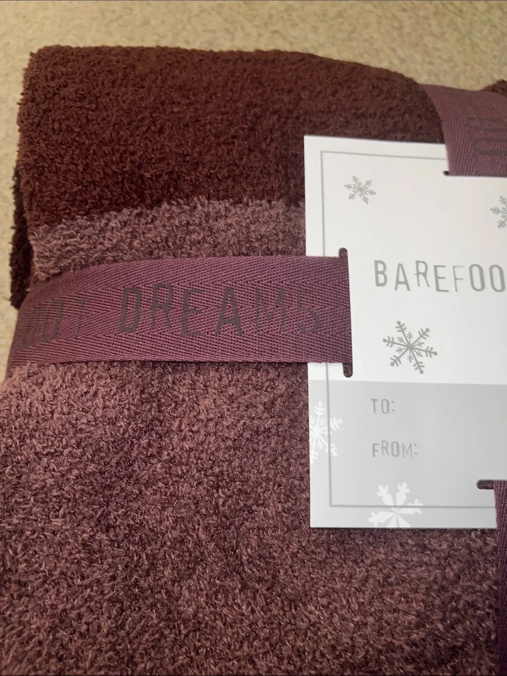 Barefoot Dreams Plush Throw Blanket - Deep Plum/Burgundy